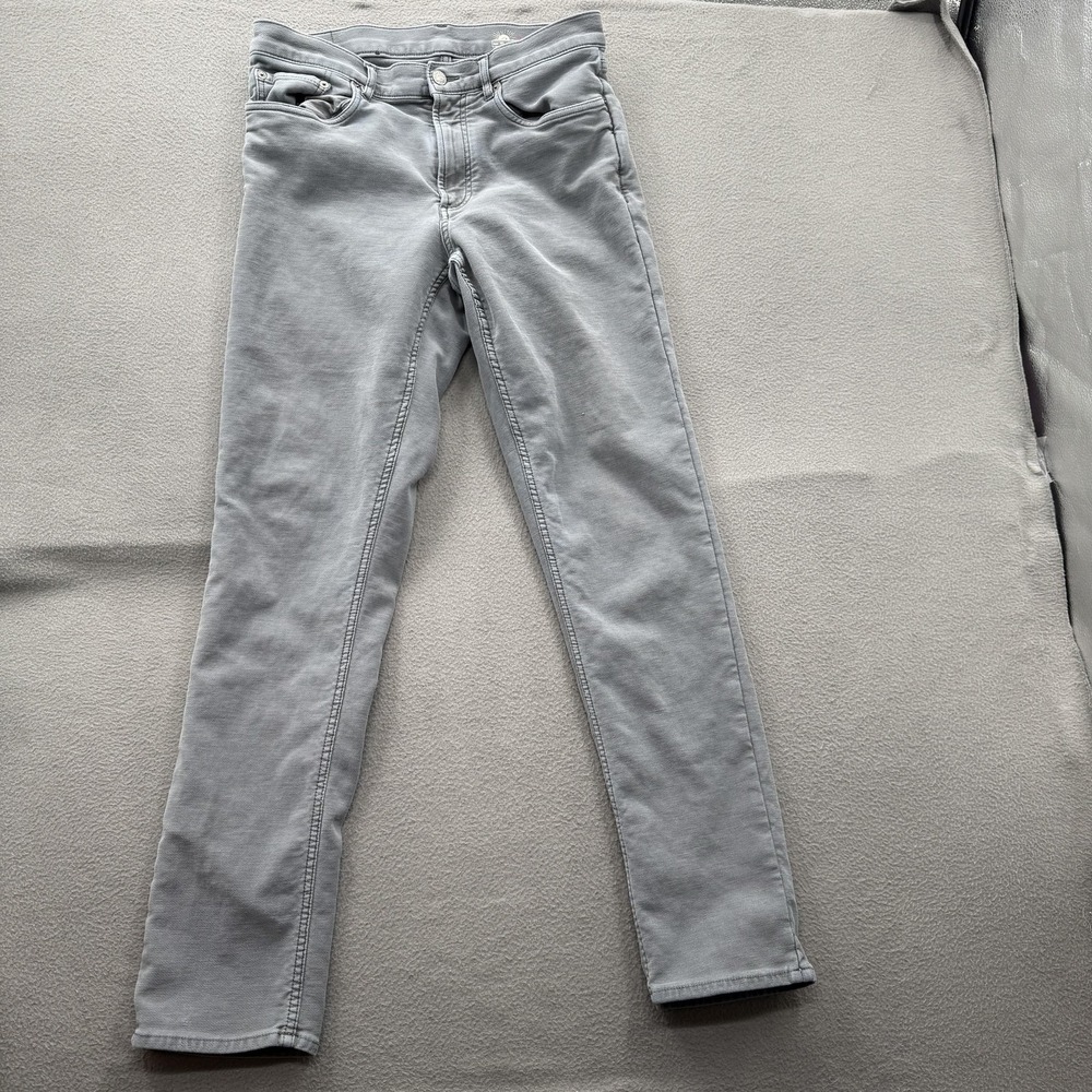 Faherty Brand Jeans Mens 31 (Fits 30/30) Gray Slim Straight Stretch Denim